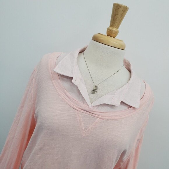 Tommy Hilfiger Womens Pink Layered Long Sleeve Button Shirt Top Blouse Size 2XL - Picture 5 of 15